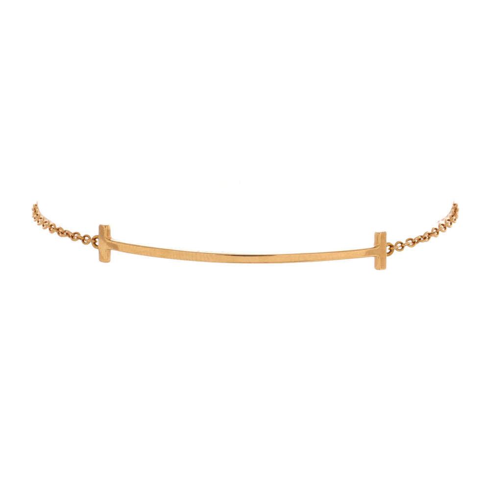 Tiffany & Co. Medium T Smile Chain Bracelet 18K Rose Gold